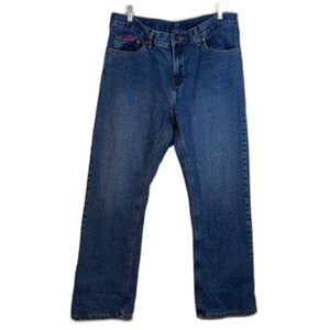 Berne Denim Blue Jeans Flannel Lined Straight Leg Size 8 Short Winter Warm